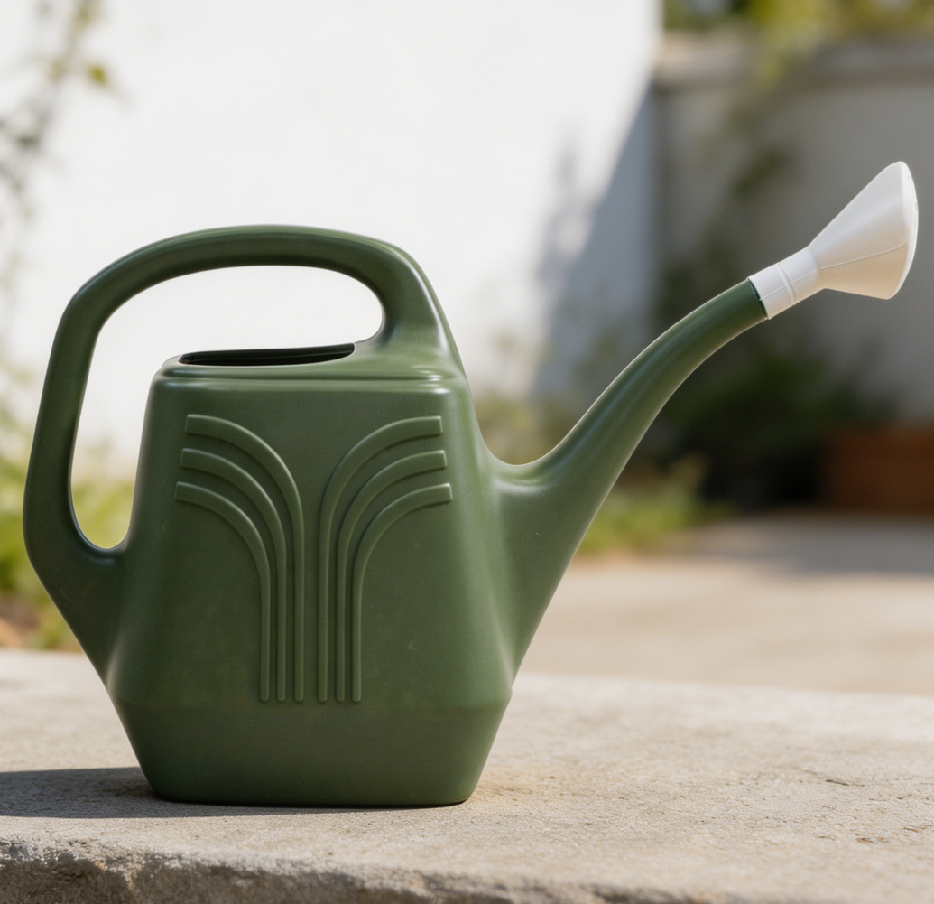 Green 2-Gallon Resin Watering Can Two Handles Removable Nozzle