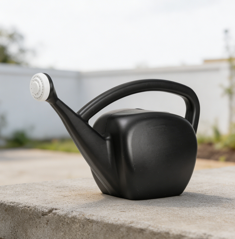 Black 2-Gallon Watering Can Large Fill Hole Long Spout - Image 2